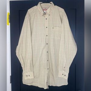 Wrangler Men's Checkered Shirt - Cream and Red